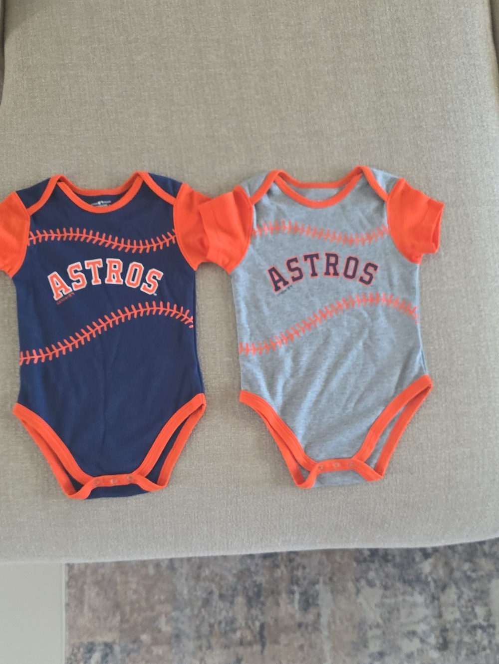 Genuine Merchandise Astros Baby Bodysuit Set in Navy, Gray and Orange